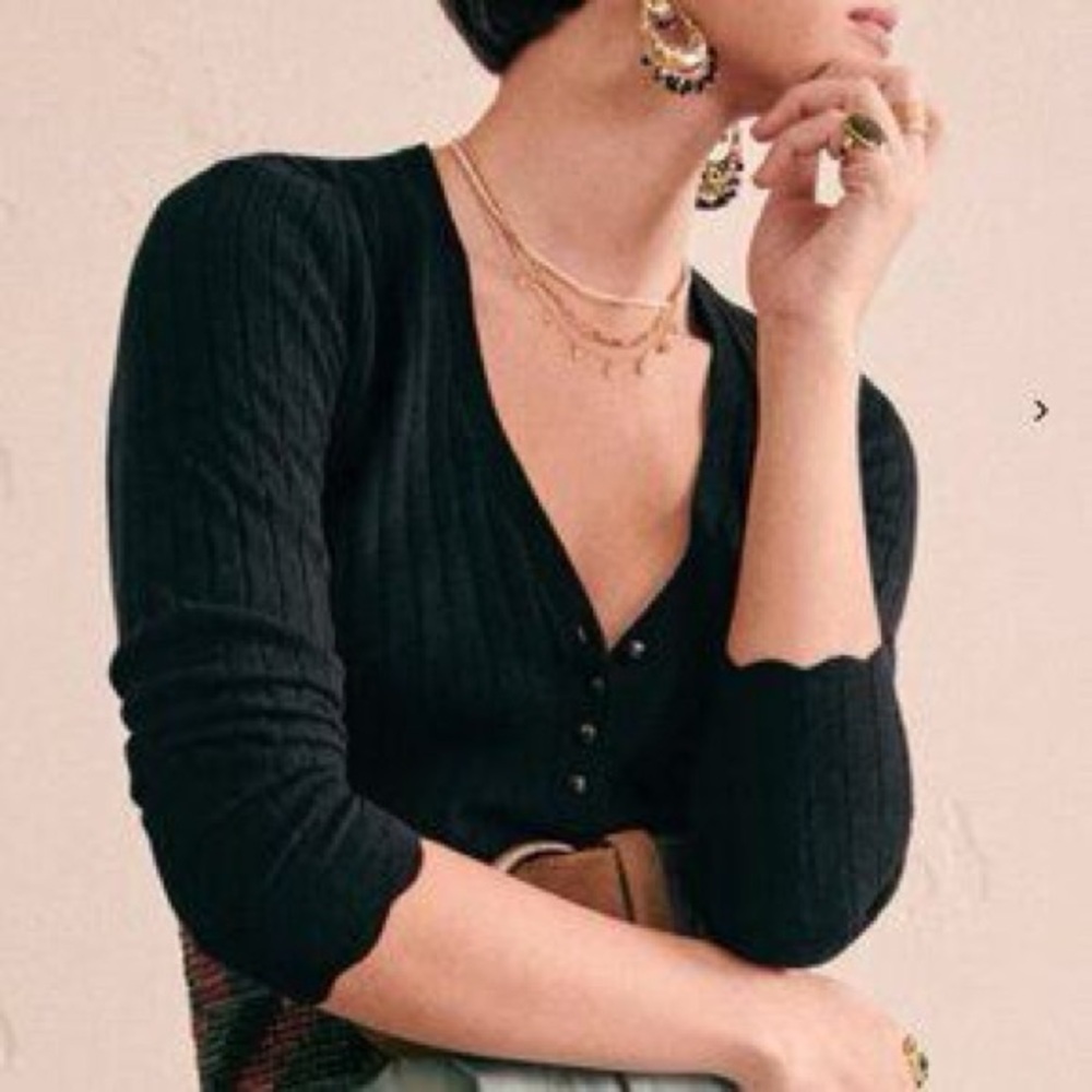 Sezane Black Lou Jumper